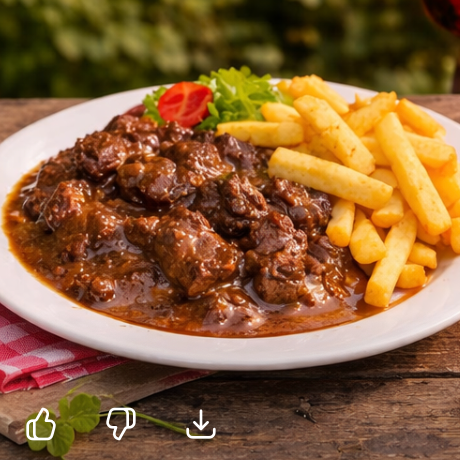 Wandeling met sneukeltocht - volwassene (Stoofvlees met frietjes en saus, Tussen 10u30 en 11u)